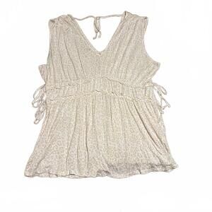 Maurices Women's Beige Animal Print Sleeveless Blouse XL